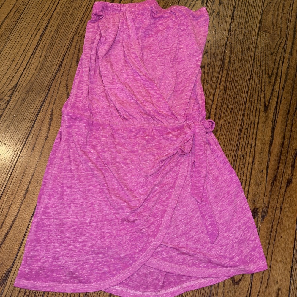 BECCA Womens Beach Date Strapless Sarong Mini Dress Swim Cover Pink S Wrap